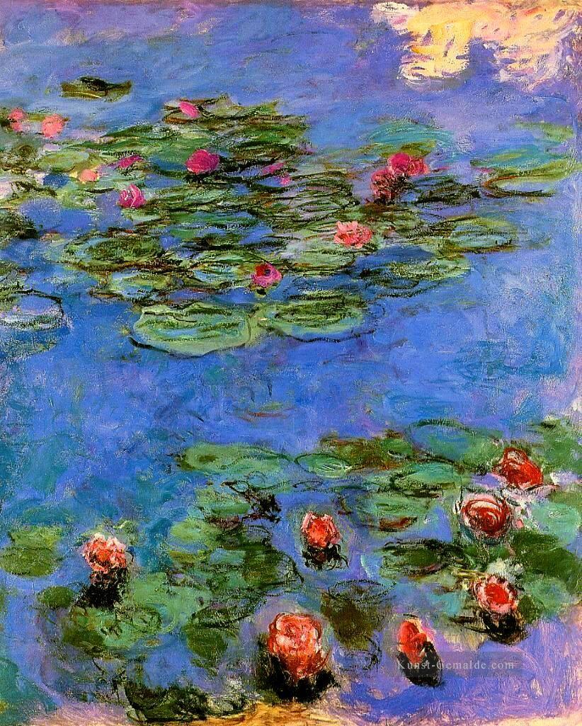 Rote Wasserlilien Claude Monet impressionistische Blumen Ölgemälde